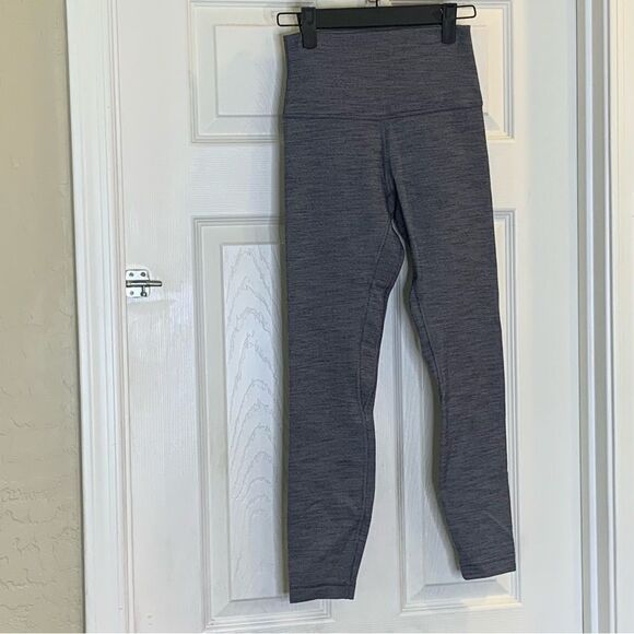 Lululemon Align Pant II 25" Mini Heathered Herringbone Black White Size 4 - Picture 3 of 8